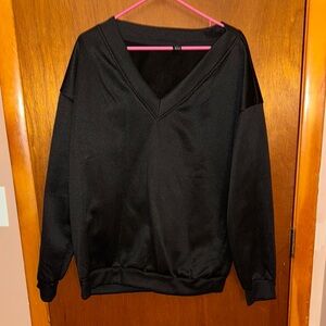 Black V-Neck Sweatshirt